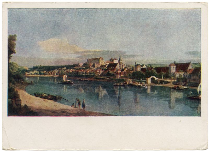 Vaizdas į Pirną iš dešiniojo Elbės kranto