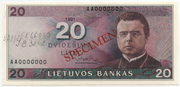 Lietuvos Bankas. 20 litų