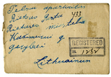 Laiško iš Čikagos voko pusė su adresu Lietuvoje. 1926 m.