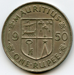 Mauricijus, 1 rupija, 1950 m.