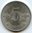 Suomija. 5 peniai, 1977 m.