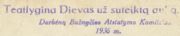 Darbėnų bažnyčios atstatymo komiteto firminio spaudo atspaudas. 1936 m.