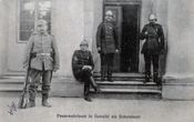 O. Cygleris. Suvalkų ugniagesiai sargyboje. 1915 m. Atviruko aversas.
