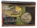 Metalinė saldainių dėžutė, Kaganovų fabriko, užrašas „Societe „Eclair“ Chavly“.