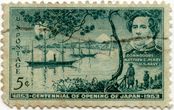 JAV pašto ženklas „Centennial of Opening of Japan 1853–1953“