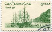 JAV pašto ženklas „Capt. James Cook. Hawaii 1778“