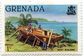 Grenados pašto ženklas „Boat building“