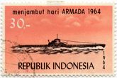 Indonezijos pašto ženklas „Menjambut hari armada 1964“