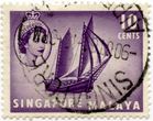 Singapūro (Malajos federacija) 10 centų standartinis pašto ženklas