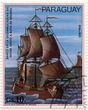Paragvajaus oro pašto ženklas „Barco en la desembocadura del Weser“