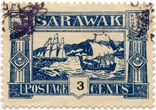 Saravako netikras 3 centų pašto ženklas