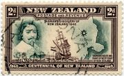 Naujosios Zelandijos pašto ženklas „Tasman's discovery of New Zealand 1642“