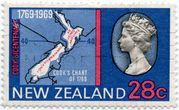 Naujosios Zelandijos pašto ženklas „Cook's Chart of 1769“