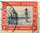 Pietvakarių Afrikos 1 penso standartinis pašto ženklas