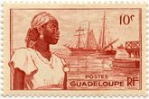 Gvadelupos (Prancūzija) 10 sentimų standartinis pašto ženklas