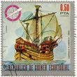 Pusiaujo Gvinėjos pašto ženklas „Carraca Flamenca 1450“