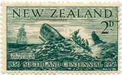 Naujosios Zelandijos pašto ženklas „The Whalers of Foveaux strait“