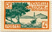 Naujosios Kaledonijos 4 sentimų standartinis pašto ženklas