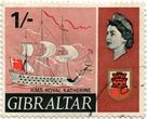 Gibraltaro pašto ženklas „Royal Katherine“