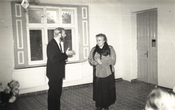 Zigmas Kalesinskas ir Veronika Povilionienė. D. ir Z. Kalesinskų liaudies amatų mokyklos atidarymas