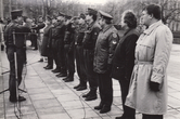 Lietuvos kariuomenės dienos minėjimas Basanavičiaus aikštėje 1992.11.23. Marijampolėje