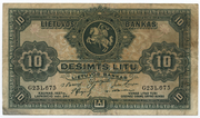 Lietuvos banko banknotas. 10 litų