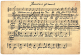 J. Naujalio kūrinių "Jaunimo giesmė" ir "Tykiai, tykiai" rankraštis