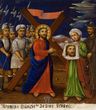 VI Kryžiaus kelio stotis „Šv. Veronika nušluosto Jėzui veidą"