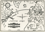 Schematinis žemėlapis su „Lituanikos“ skrydžio maršrutu Niujorkas – Kaunas