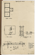 Archyvinės bylos Nr. 1 lapas, p. 72–78. Juozo Kušlio gyvenamojo namo planas, statybinių konstrukcijų schemos, piešiniai ir kamino škicas