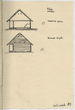 Archyvinės bylos Nr. 1 lapas, p. 79–80. Juozo Kušlio klėties skersinis pjūvis, vaizdas iš galo, planas ir pastato detalių piešiniai