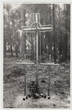 Nuotrauka. Paminklas–trys kryžiai Rūdšilio miške, kur 1951 m. žuvo žurnalistas J. Būtėnas--Stėvė ir  partizanas  P. Jurkšaitis–Beržas. Lekėčių valsčius.