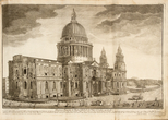 Elévation et Perspective de l'Eglise Cathédrale de St. Paul de Londres vuë de côte
