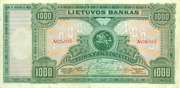 Banknotas. 1000 litų. 1924 m. gruodžio 11 d. laida. Lietuva