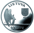 Moneta, proginė. 50 litų, išleista M. K. Čiurlionio 120-osioms gimimo metinėms. 1995 m. Lietuva