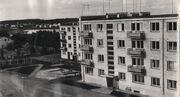 Gyvenamasis kvartalas Utenoje Komunarų ( dabar Aušros ) gatvėje 1964 m.