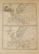 Du žemėlapiai, vaizduojantys Europą apie 900 ir 1100 metus "Europe en 900" ir "Europe en 1100"