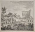 Grafikos darbas, vaizduojantis imperatoriaus Nerono Aukso rūmų griuvėsius