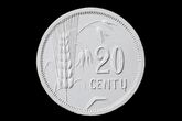 1925 metų laidos 20 centų monetos reverso modelis