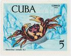 Pašto ženklas. Krabas (Gecarcinus ruricola). Kuba.