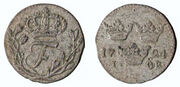 Moneta. Švedija. Frydrichas I. Erė. 1724
