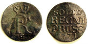 Moneta. Prūsija. Frydrichas II. Šilingas. 1771