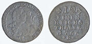Moneta. Silezija. Frydrichas II. 1/12 talerio. 1766