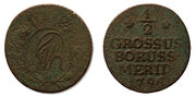 Moneta. Pietų Prūsija. Frydrichas Vilhelmas II. 1/2 grašio. 1796