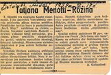 Iškarpa. A. Galaunienė. „Tatjana Menotti - Rozina". Recenzija.