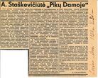 Iškarpa. A. Galaunienė „A. Staškevičiūtė „Pikų damoje". Recenzija. 1938 m.