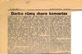 Iškarpa iš laikraščio „Lietuvos aidas". „Darbo rūmų choro koncertas". Aut. V. Jakubėnas. 1937 m.