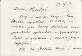Laiškas Algirdui Ribinskui „Mielas Algirdai