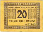 Banknotas. Lenkija. Vilniaus bankai. 20 markių. 1920 01 31