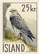 Pašto ženklas. Plėšrusis paukštis. Islandija.